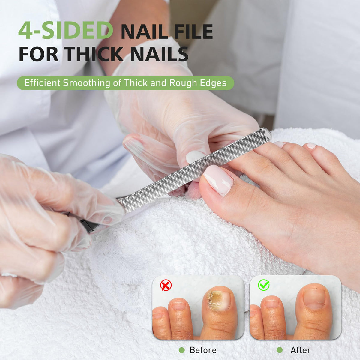 BALUCA close-up of coarse 180/240 grit texture for fast thick nail reduction