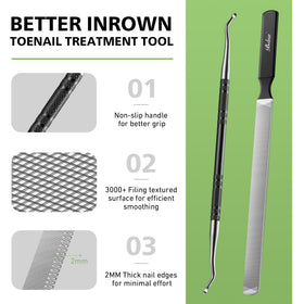 BALUCA metal file in use smoothing a thick toenail for precise shaping