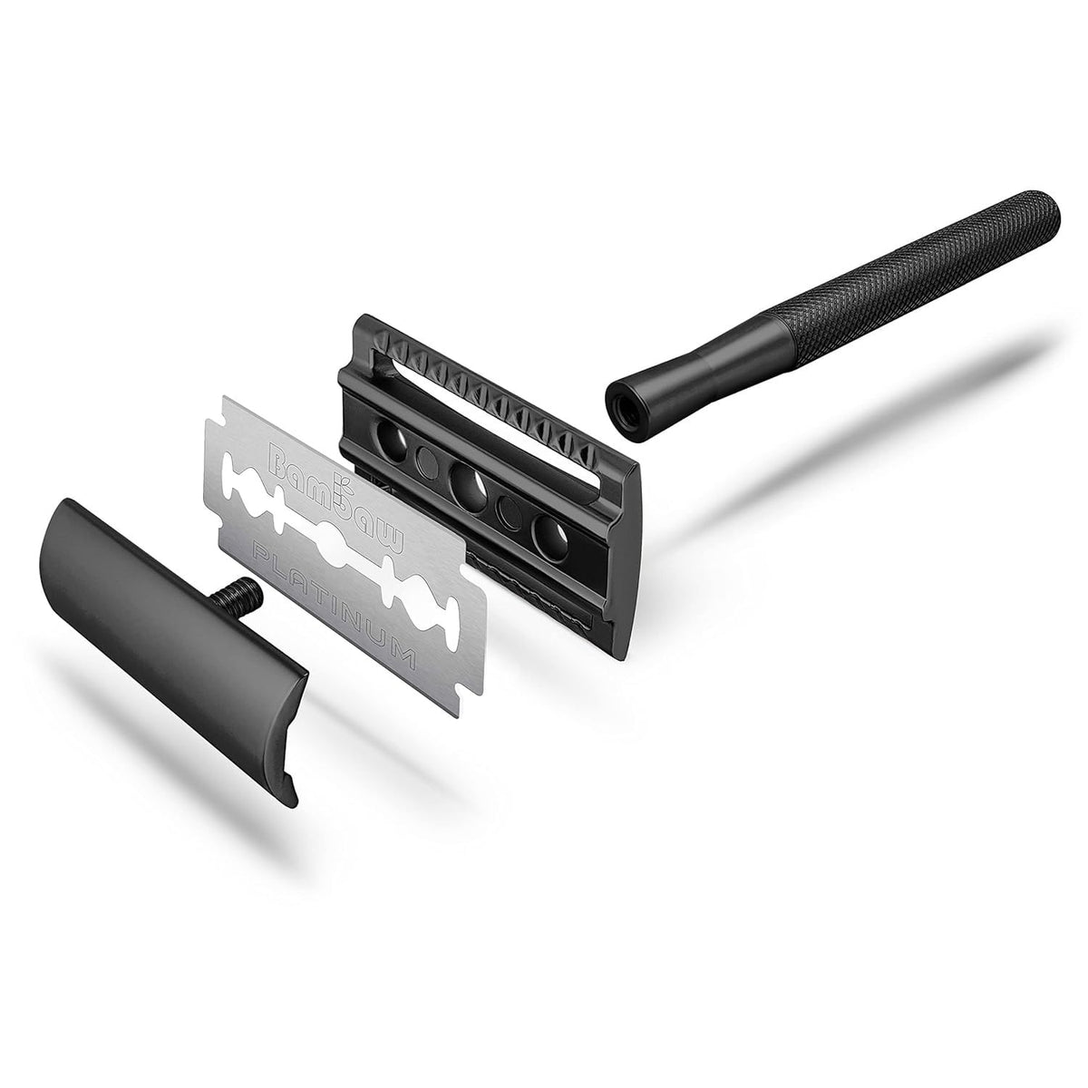 Bambaw lifestyle bathroom scene with blades and razor for daily grooming