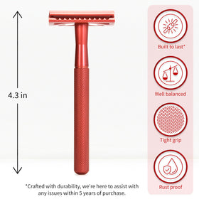 Bambaw metal handle detail red finish highlighting grip and weight for steady control