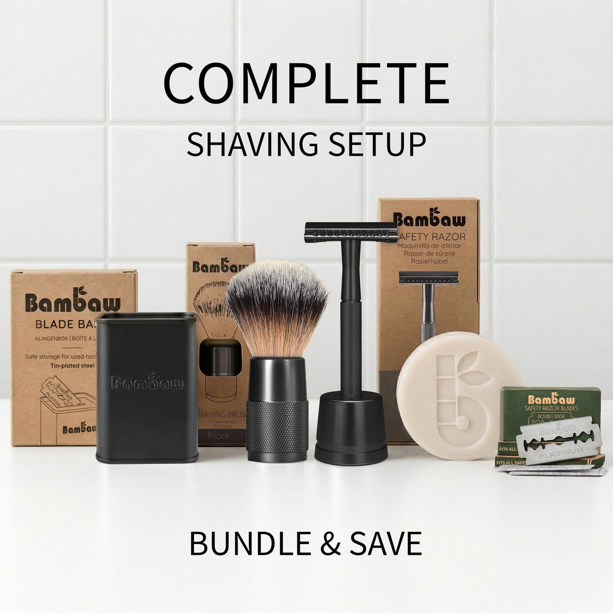Bambaw razor on bathroom counter showing sustainable grooming setup