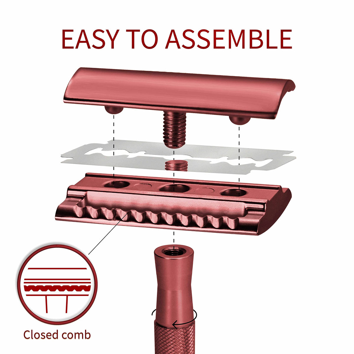 Bambaw stainless-steel razor blade closeup showing sharp edge and corrosion resistance benefit