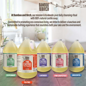 BAMBOO AND BIRCH label closeup showing natural ingredients and ethical sourcing