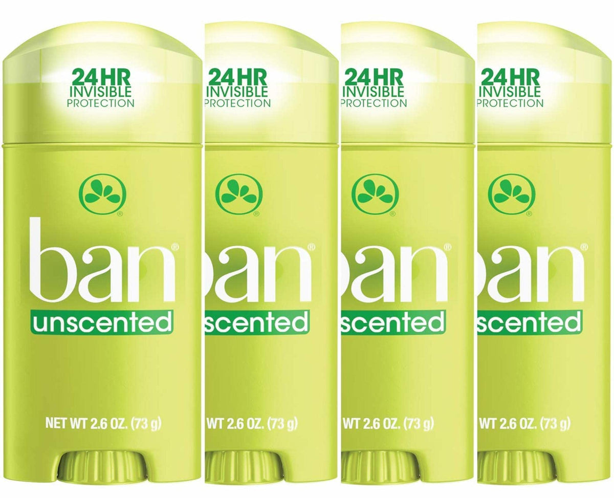 Ban front packaging 4-pack showing value and dependable 24-hour protection