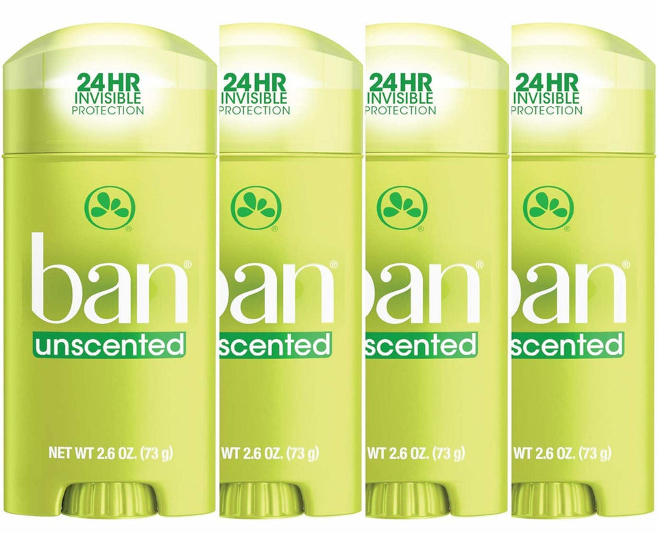 Ban front packaging 4-pack showing value and dependable 24-hour protection