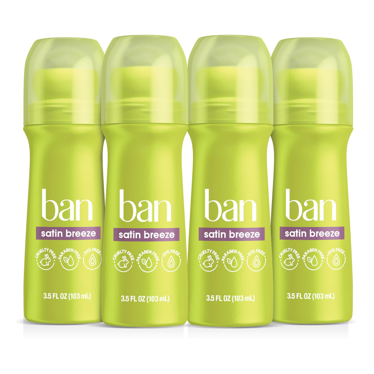 Ban front packaging showing Satin Breeze scent and pack benefits for quick recognition