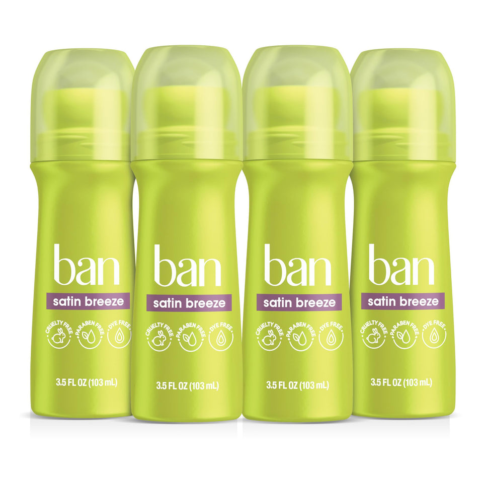 Ban front packaging showing Satin Breeze scent and pack benefits for quick recognition