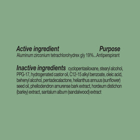 Ban label ingredient Kihada showing botanical support and odor control