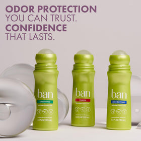 Ban product on bathroom shelf showing everyday routine ease and accessibility