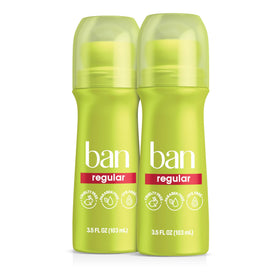 Ban front packaging showing two roll-on bottles and brand visibility benefit