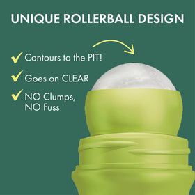 Ban roll-on beside a ruler showing 3.5 oz size and portability