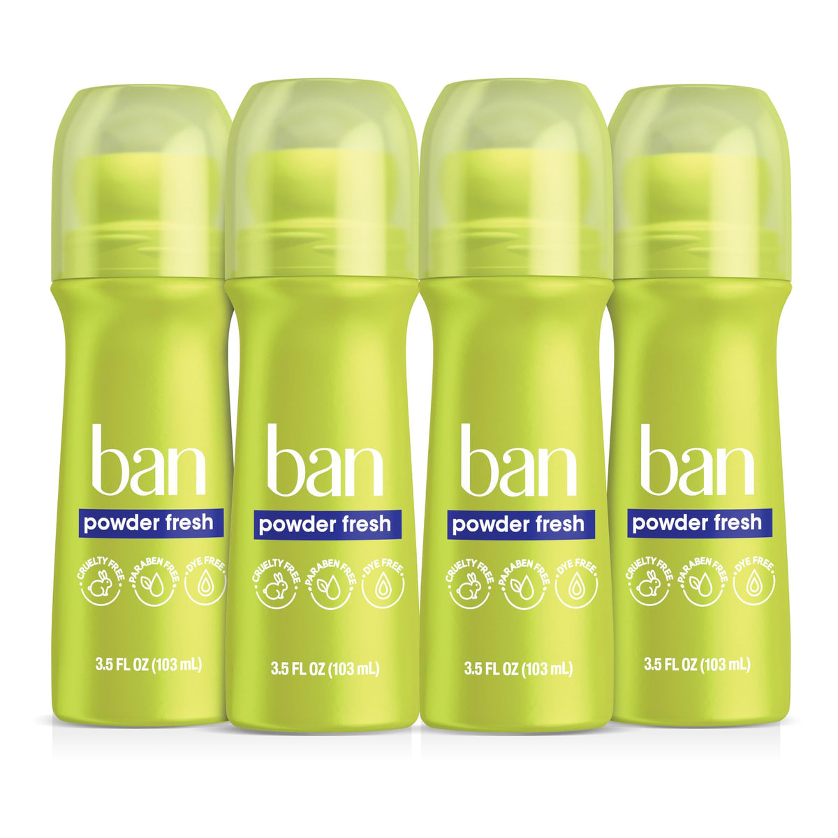 Ban roll-on front packaging showing clear label and size benefits