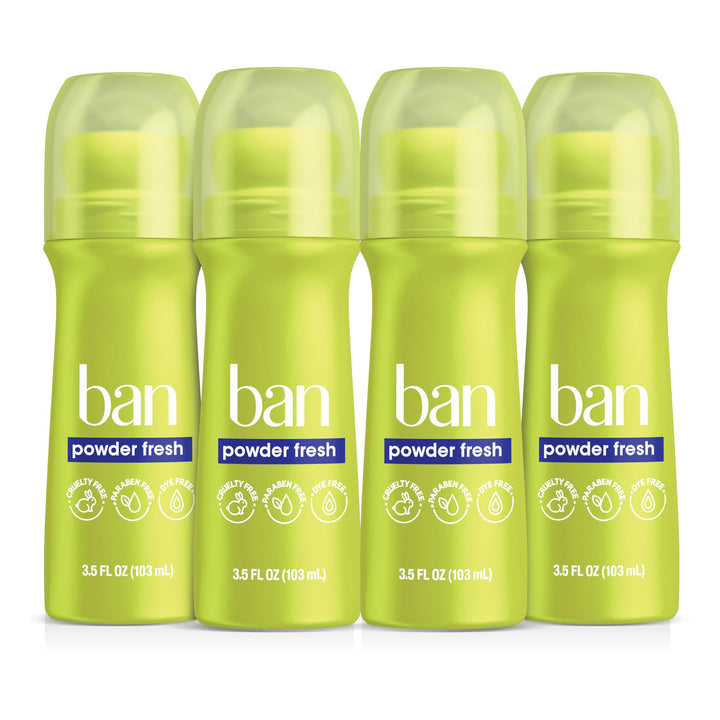 Ban roll-on front packaging showing clear label and size benefits