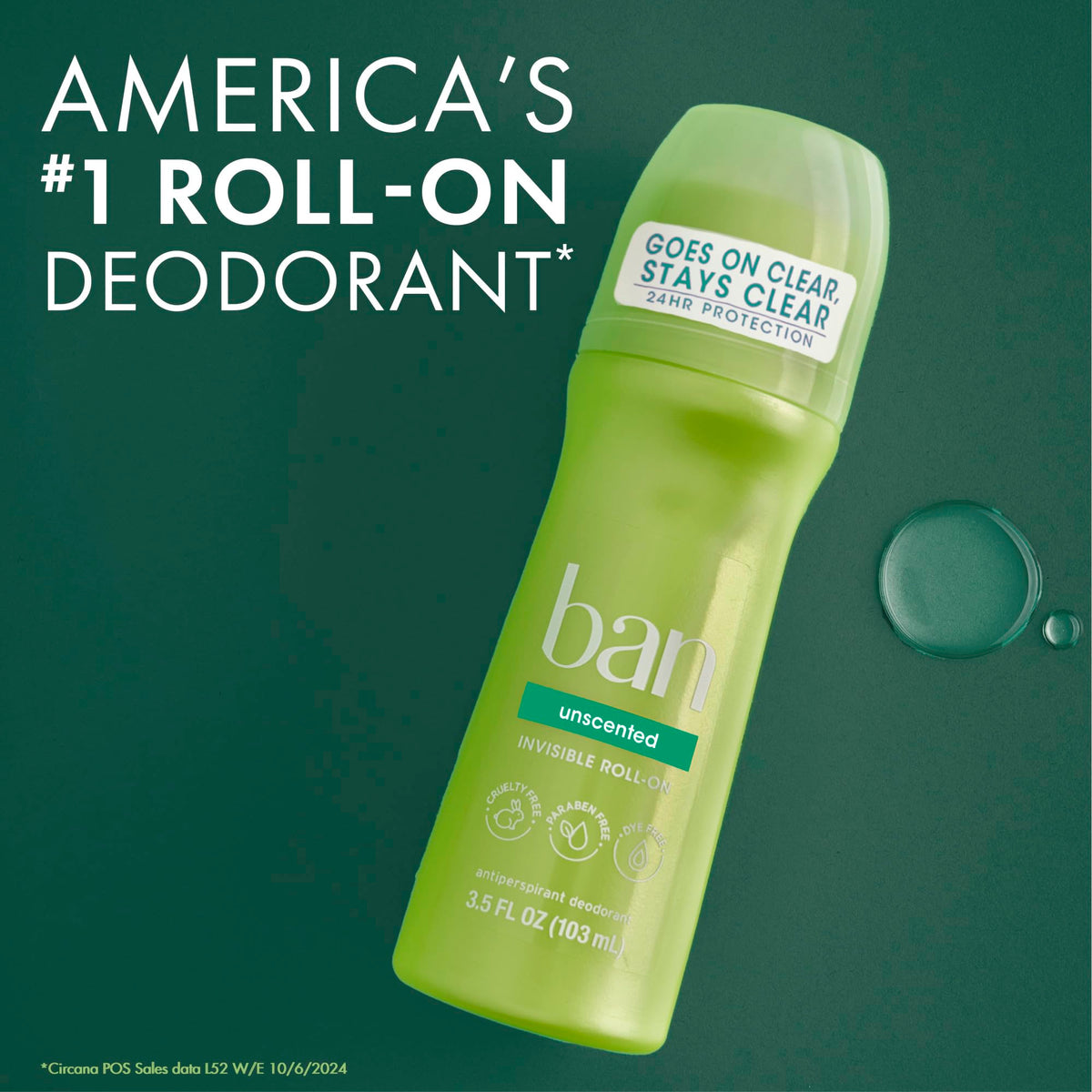 Ban applying roll-on underarm demonstrating targeted protection