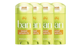 Ban Sweet Simplicity front packaging showing clear solid and scent branding for confidence