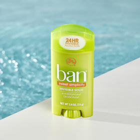 Ban Sweet Simplicity texture close-up highlighting silky solid formula for minimal residue