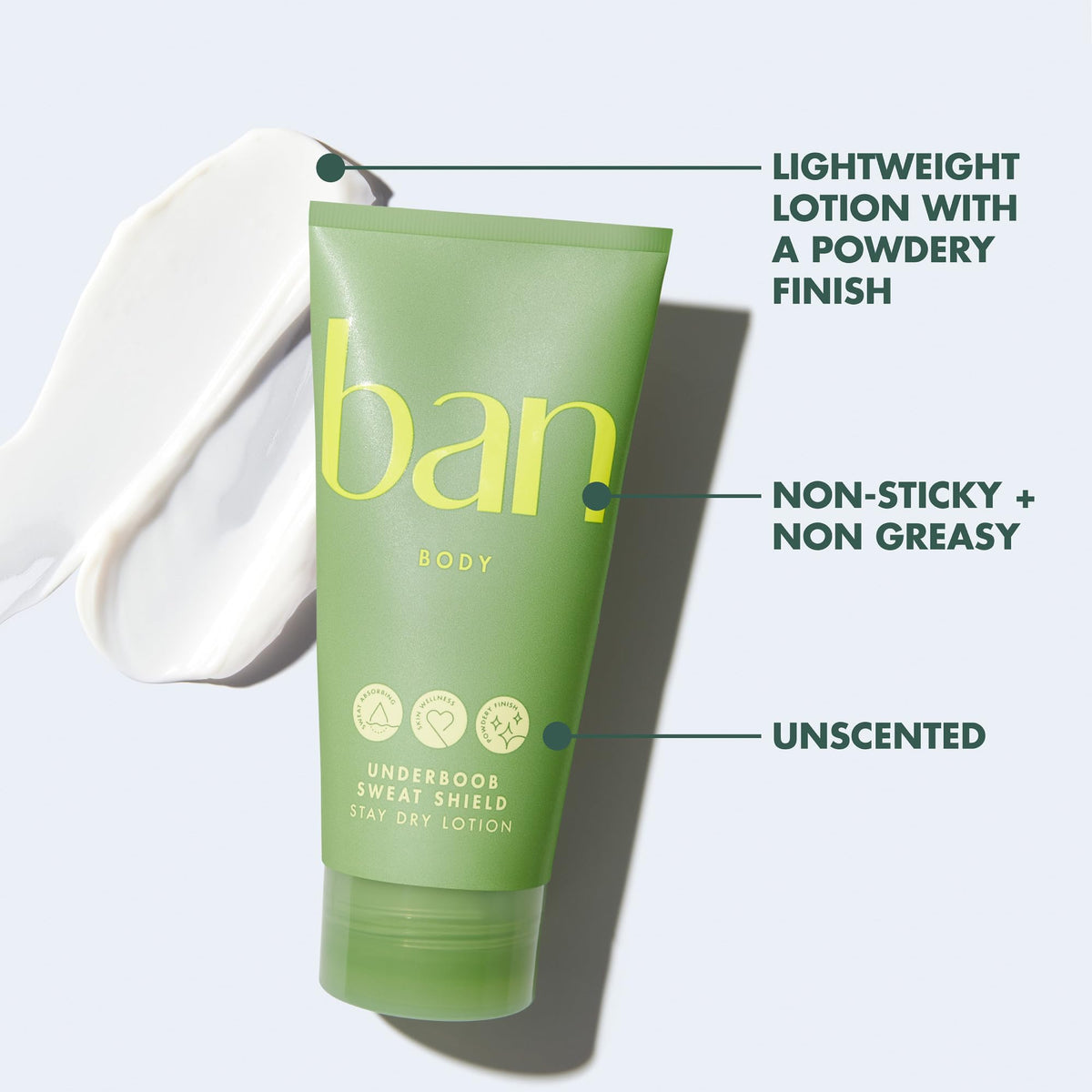 Ban size comparison in hand showing 2.5 oz travel-friendly bottle