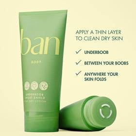 Ban texture close-up cream-to-powder finish demonstrating fast absorption