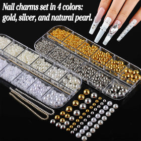 BANA ART finished glam nails using kit charms to demonstrate salon-style results