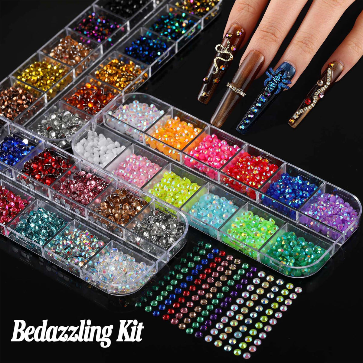 BANA ART charms beside a coin to show scale and small-size suitability for nails