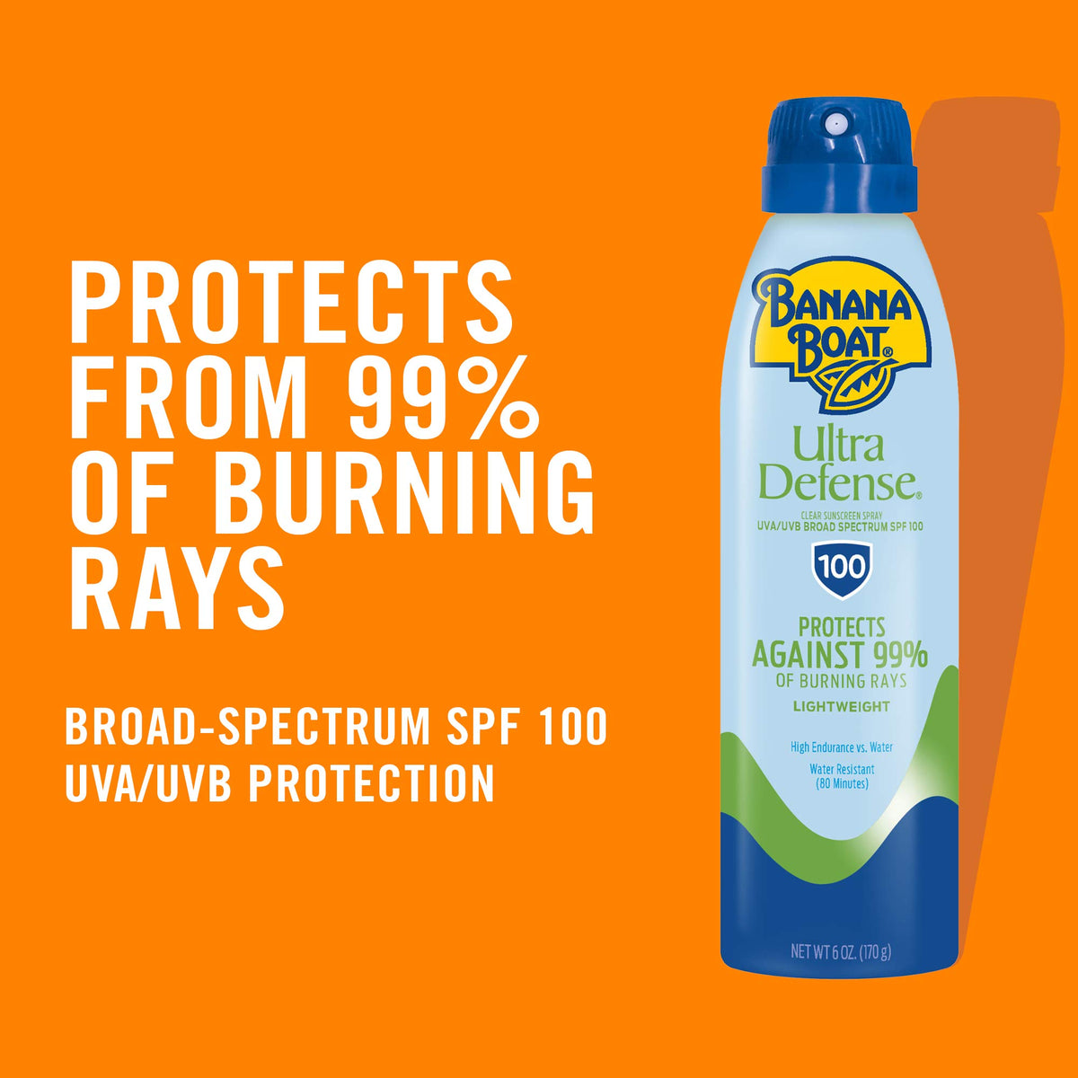 Banana Boat 6oz can angled to highlight easy-grip design and travel size benefit