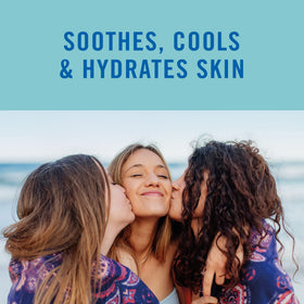 Banana Boat being sprayed on a back to soothe sun-exposed skin