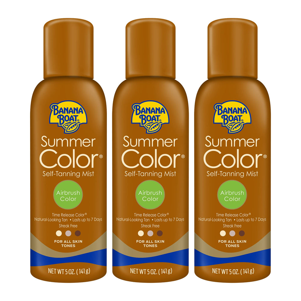 Banana Boat front view of three 5 oz cans showing packaging and convenience
