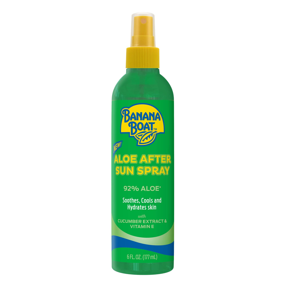 Banana Boat front packaging showing aloe spray for quick cooling