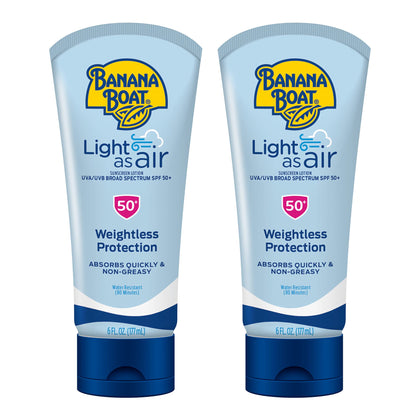 Banana Boat front packaging showing SPF 50 and lightweight benefit