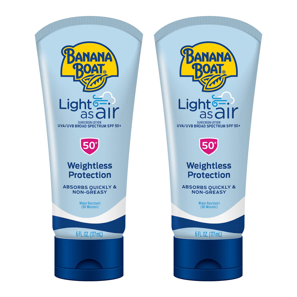 Banana Boat front packaging showing SPF 50 and lightweight benefit