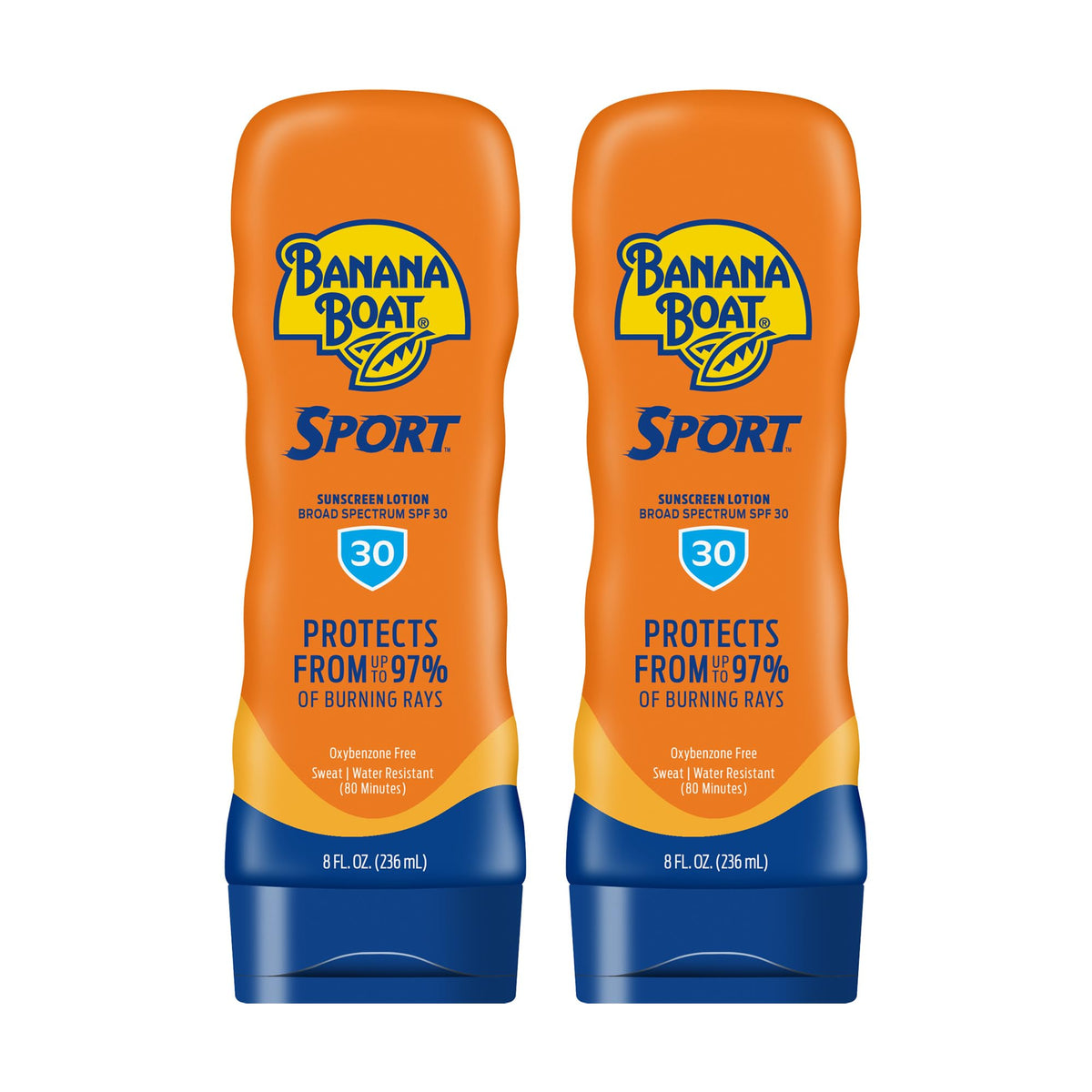 Banana Boat front packaging showing SPF 30 protection and active use benefits