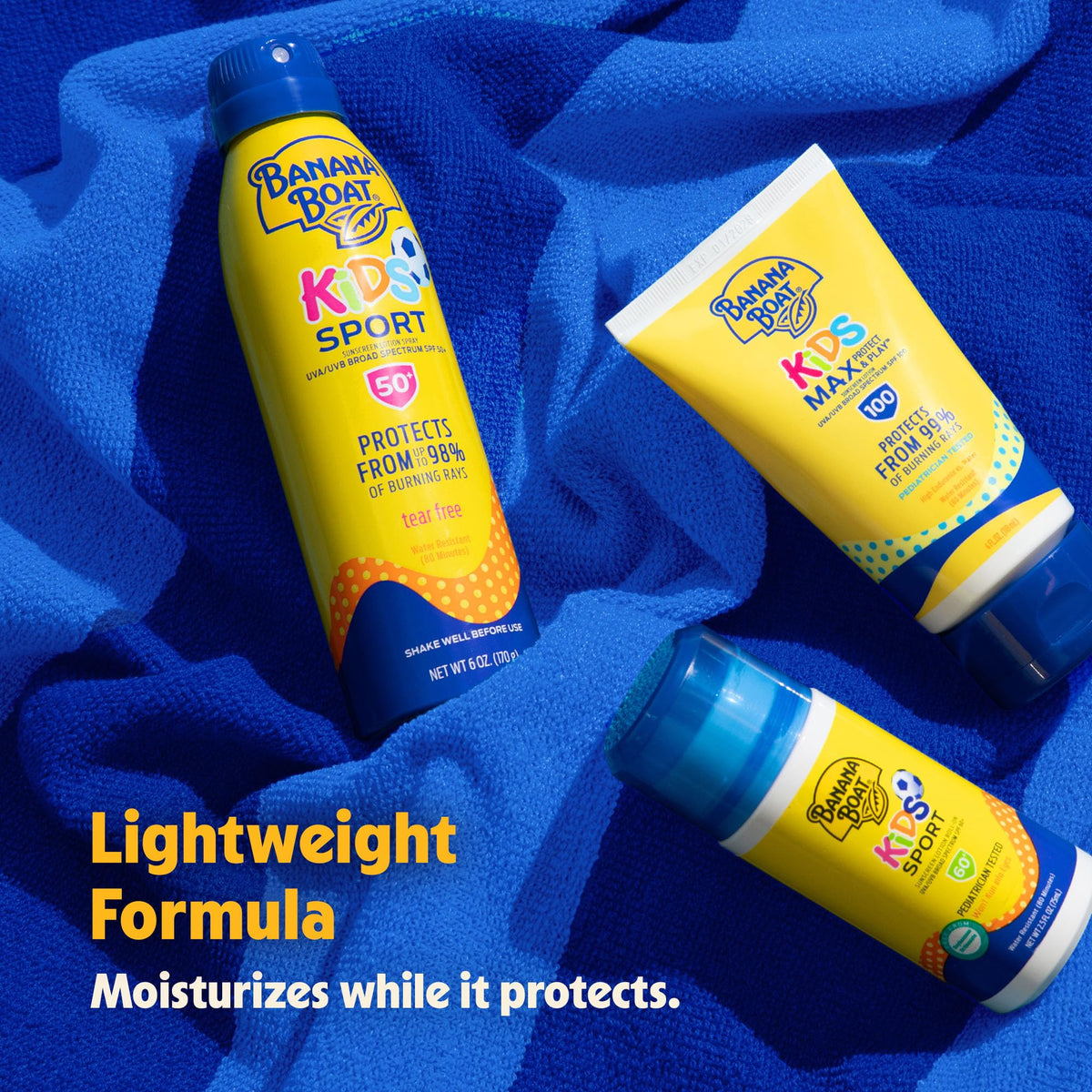 Banana Boat label closeup highlighting oxybenzone and octinoxate free formulation