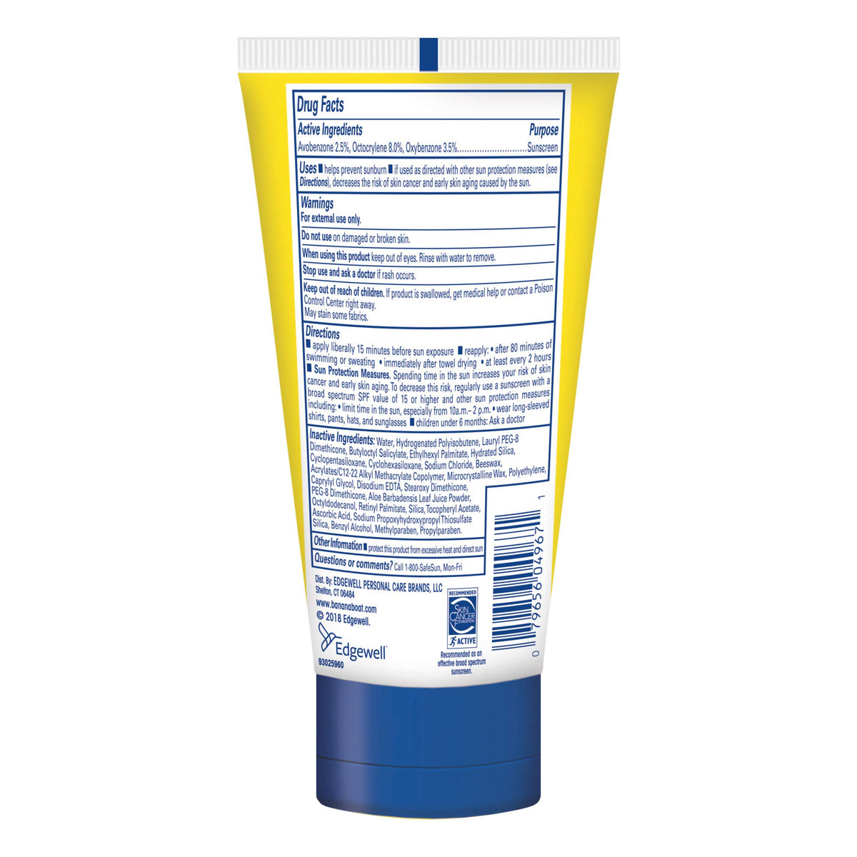 Banana Boat close-up texture of quick-absorbing lotion for comfort