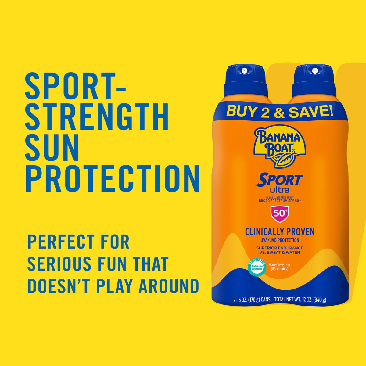 Banana Boat lotion pouring on hand, demonstrating fast absorption benefit
