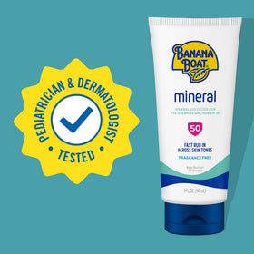 Banana Boat close-up lotion texture showing lightweight, non-greasy finish