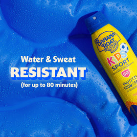 Banana Boat used poolside with towel for water-resistant protection