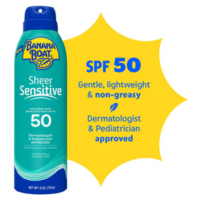 Banana Boat side label with ingredient and usage details