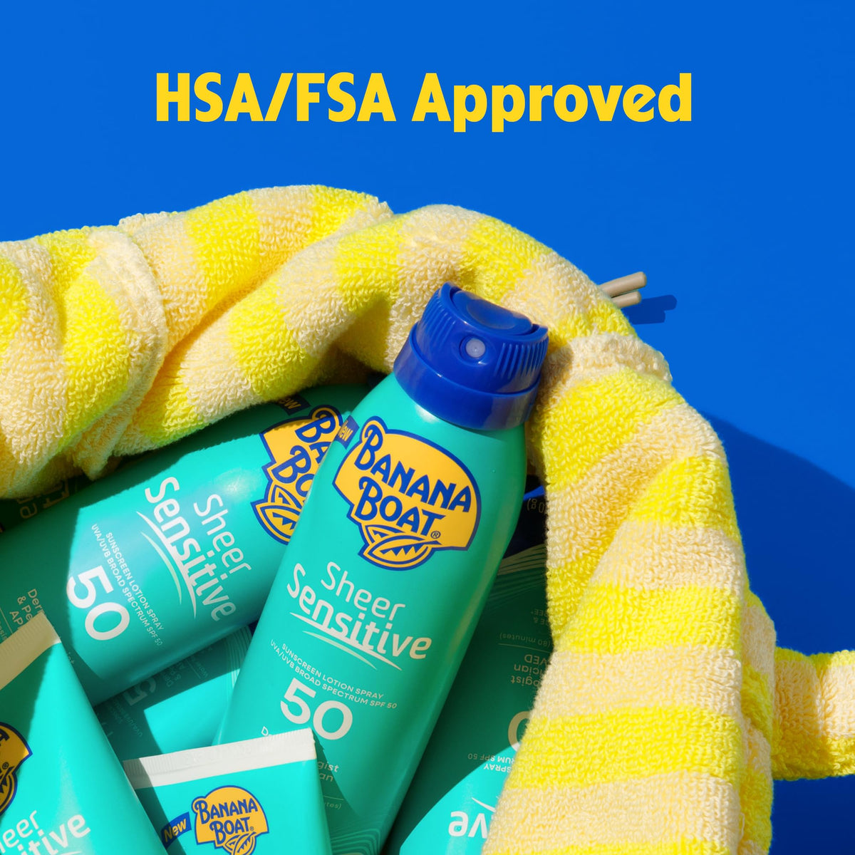 Splash demonstrating Banana Boat water-resistant SPF protection