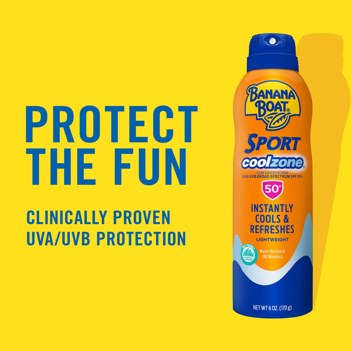 Banana Boat nozzle close-up demonstrating Ultra Mist spray for even coverage