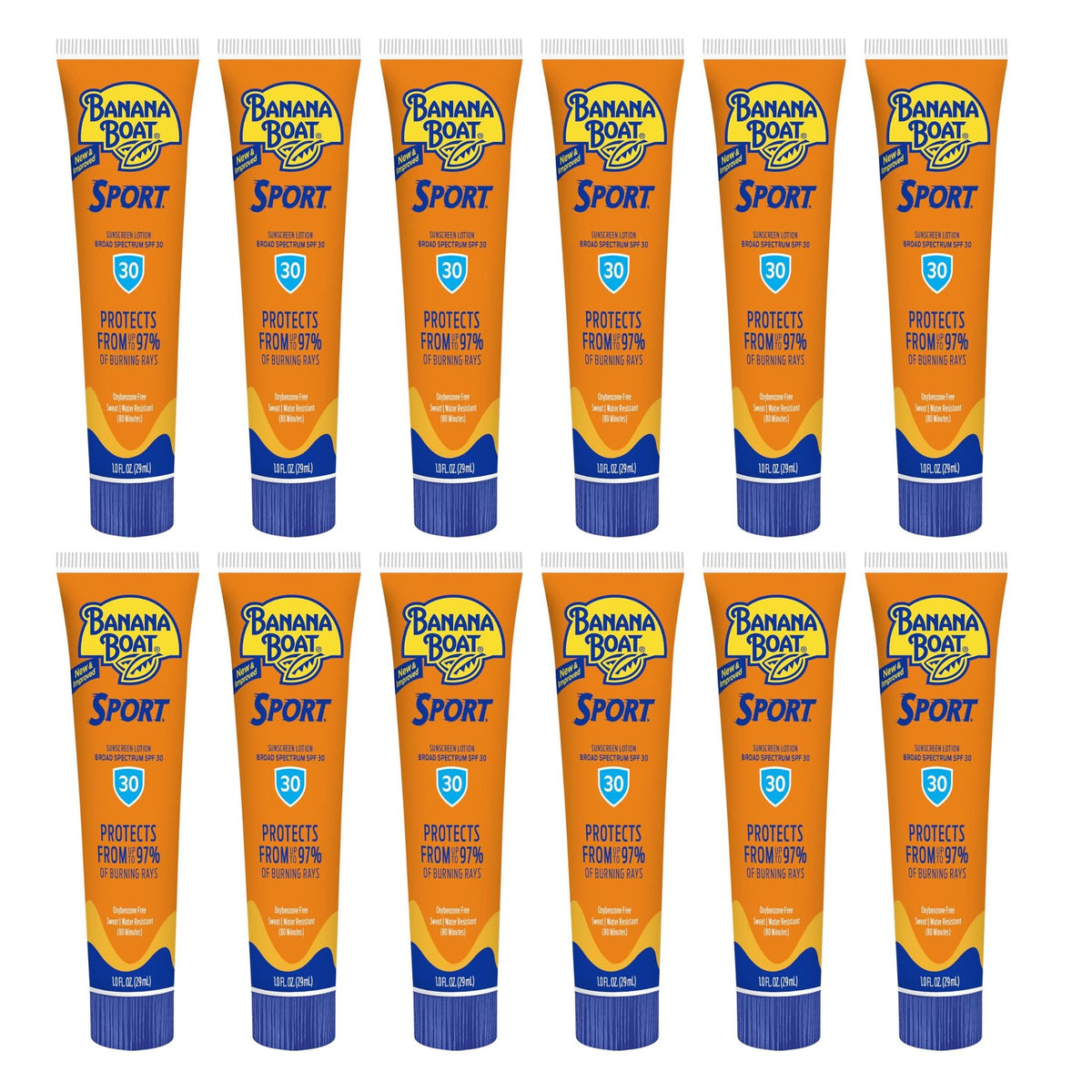 Banana Boat front packaging showing SPF 30 and sport performance benefit