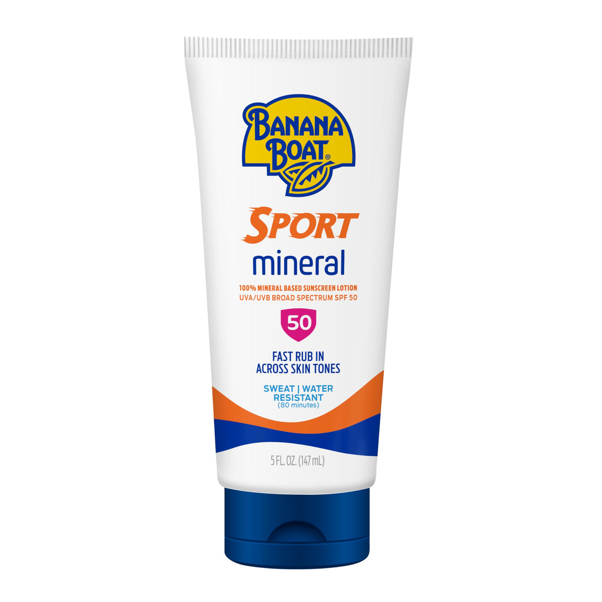 Banana Boat front packaging showing SPF 50 and zinc oxide benefit