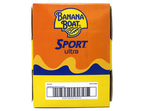 Banana Boat 1oz size comparison next to a passport to show portability