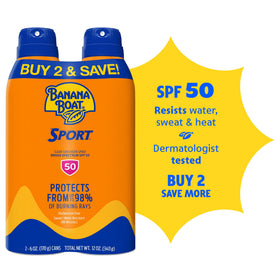 Banana Boat back label with directions and reapplication guidance