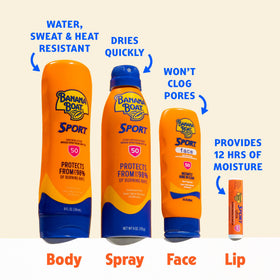 Banana Boat close up label showing oxybenzone free benefit