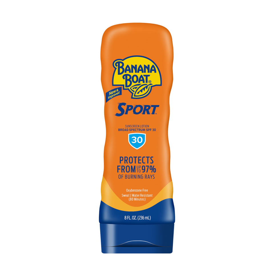 Banana Boat Sport Ultra SPF 30 front packaging showing bottle and branding for easy recognition