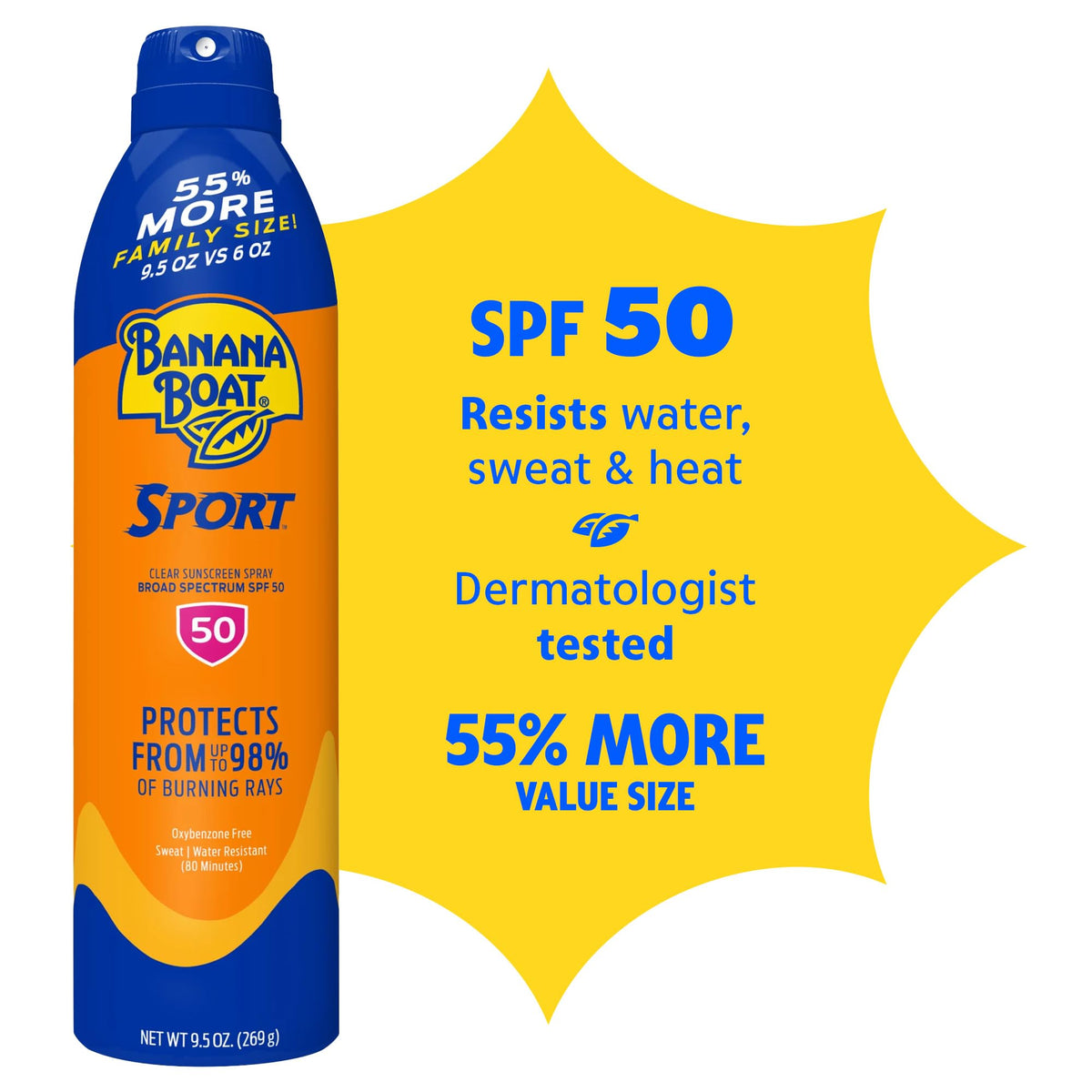 Banana Boat spray nozzle detail for quick even application