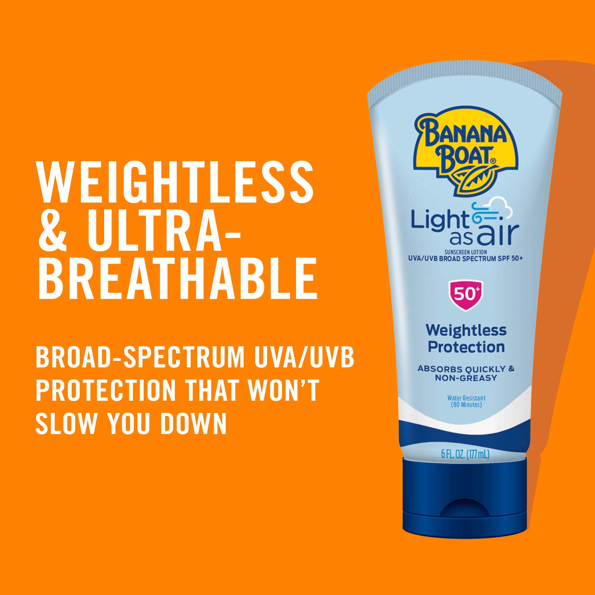 Banana Boat lotion texture closeup highlighting fast absorption benefit