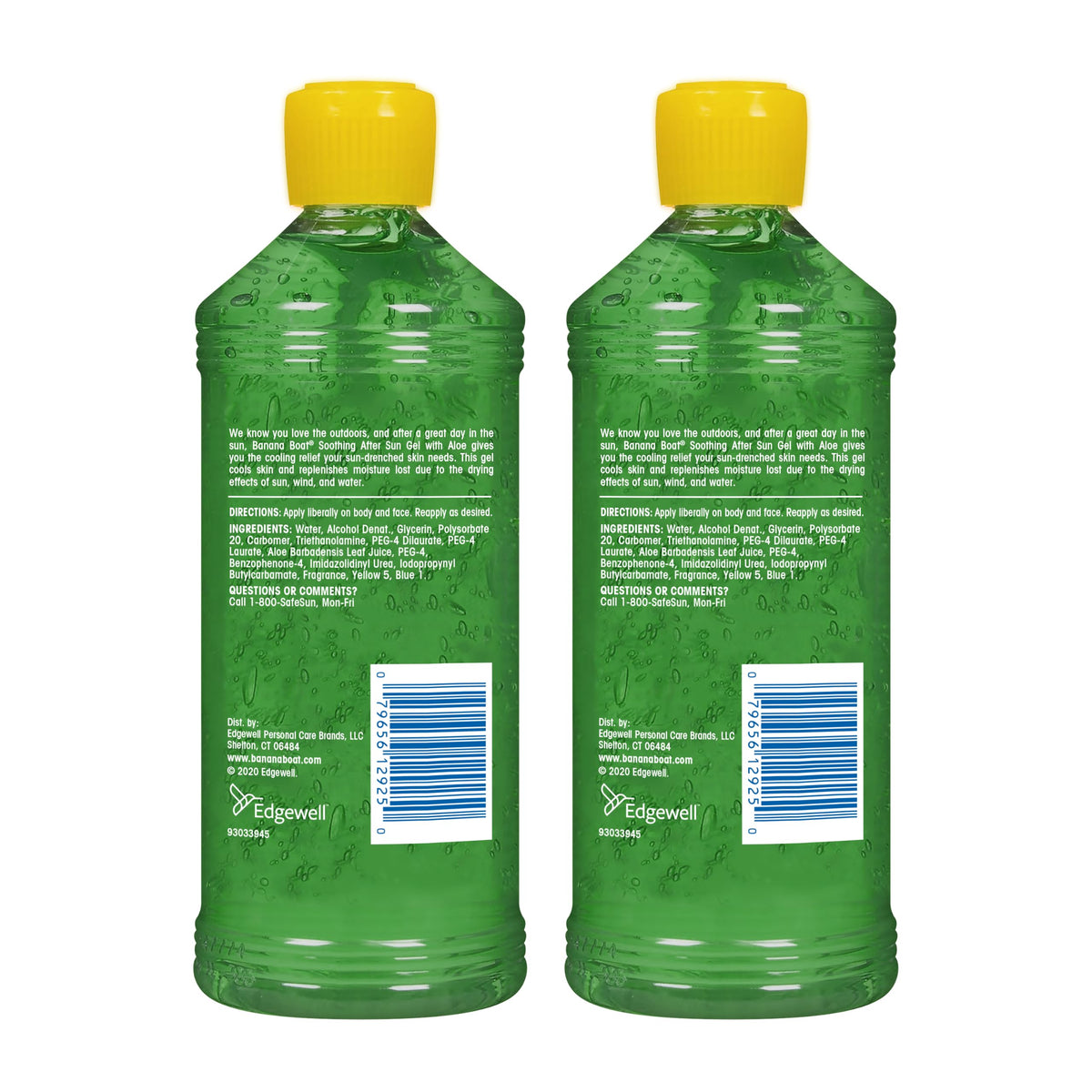Banana Boat bottle inside travel bag for convenient after-sun care