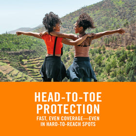 Banana Boat in beach setting illustrating water resistant protection while active