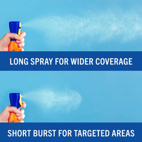 Banana Boat fine mist spraying on arm showing controlled application benefit